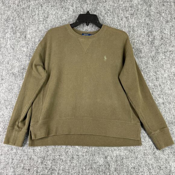 Polo Ralph‎ Lauren Sweater Mens M Green Military Crewneck Fleece Sweatshirt - Picture 1 of 8
